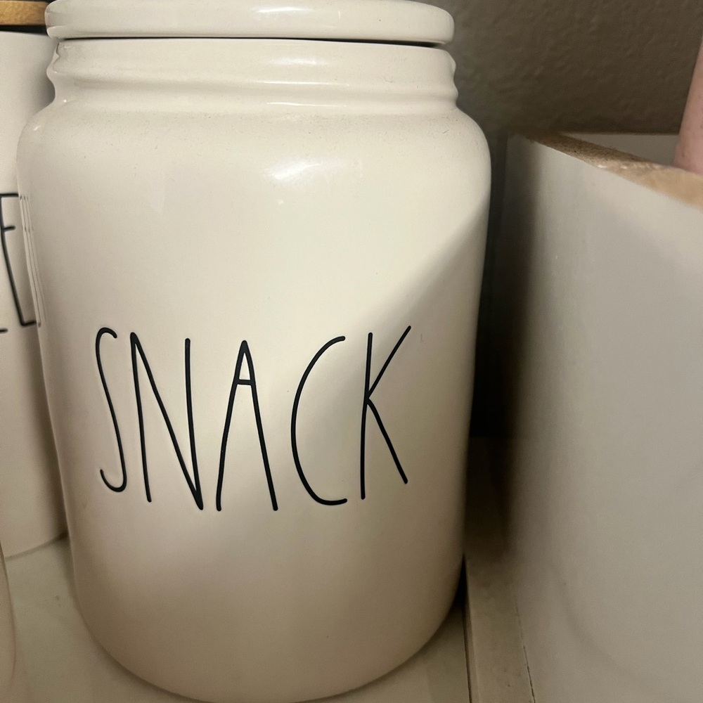 Rae Dunn White ‘Snack’ Canister